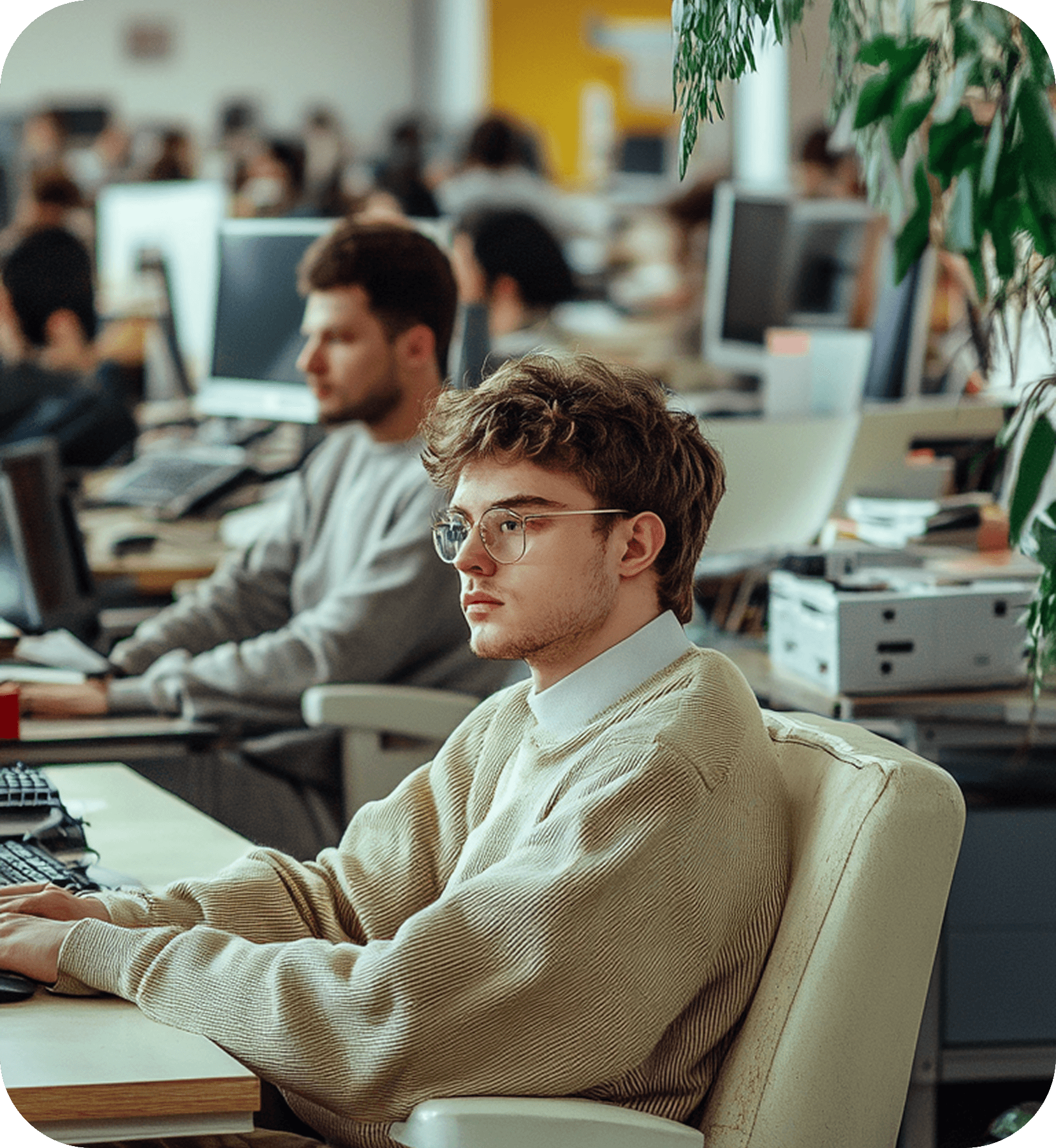 Developer working at computer